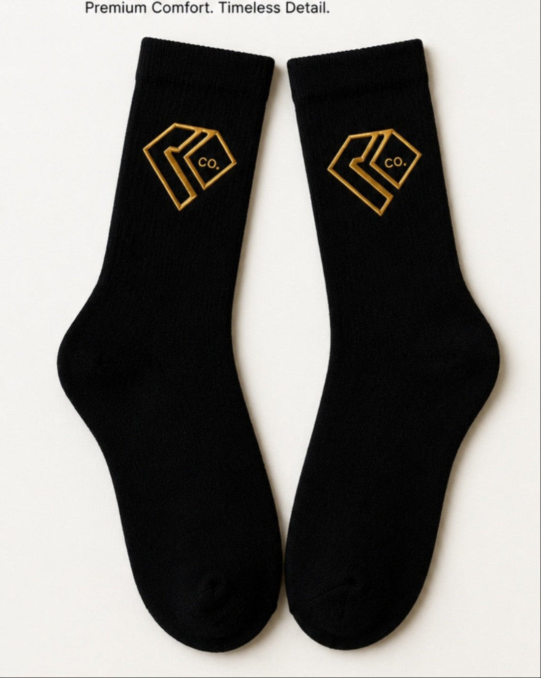 Luxury Crew Socks with Gold Diamond Logo