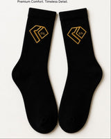 Luxury Crew Socks with Gold Diamond Logo-One Pair