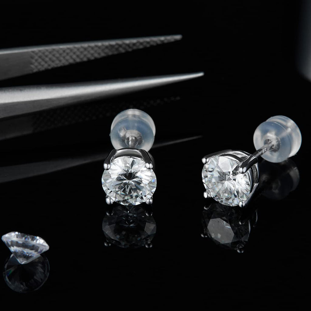 Moissanite Stud Earrings for Women,Sterling Silver 925 Earrings Jewelry Engagement Gifts for Women Men