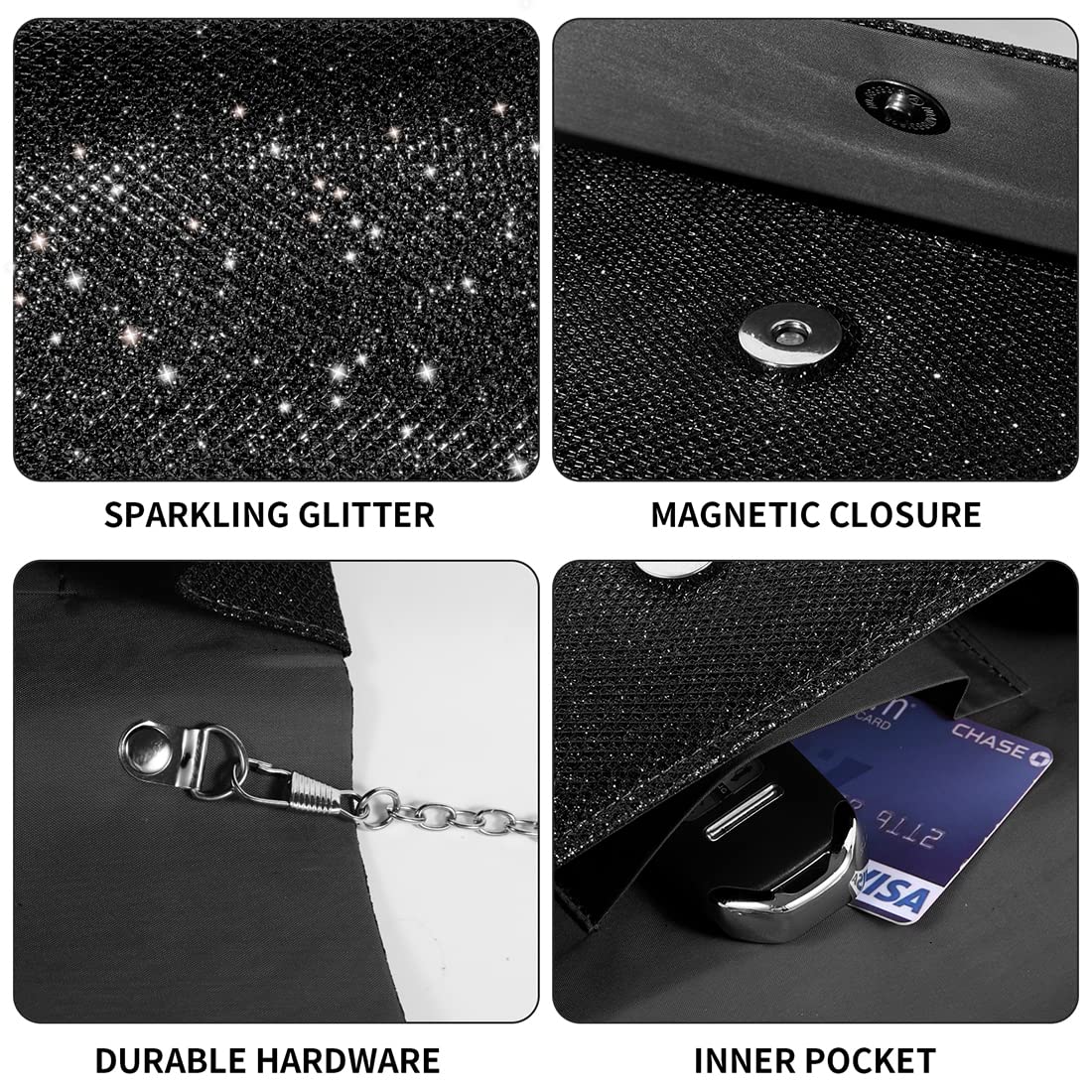 Evening Bag Clutch Purses for Women Ladies Sparkling Party Handbag Wedding Bag