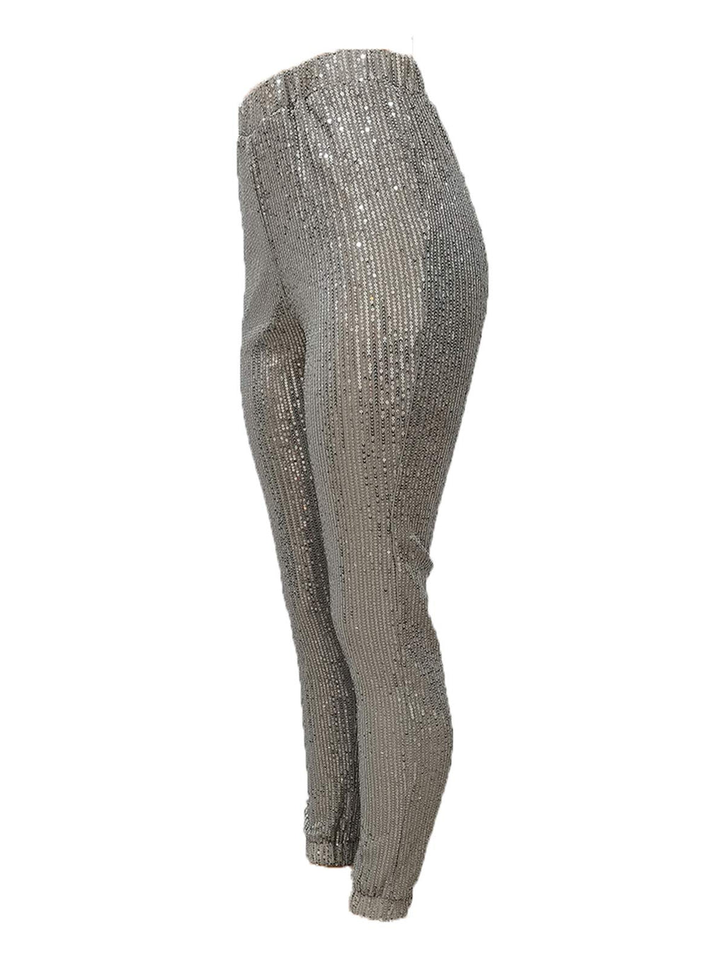 Women Casual Sequin Sparkle Glitter High Waist Pencil Pants Trousers
