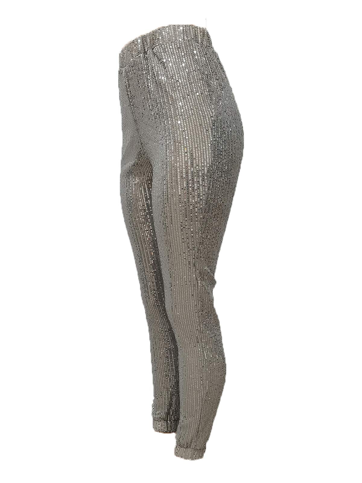 Women Casual Sequin Sparkle Glitter High Waist Pencil Pants Trousers