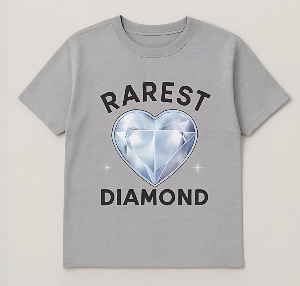 Rarest Diamond Heart Tee – Heather Grey