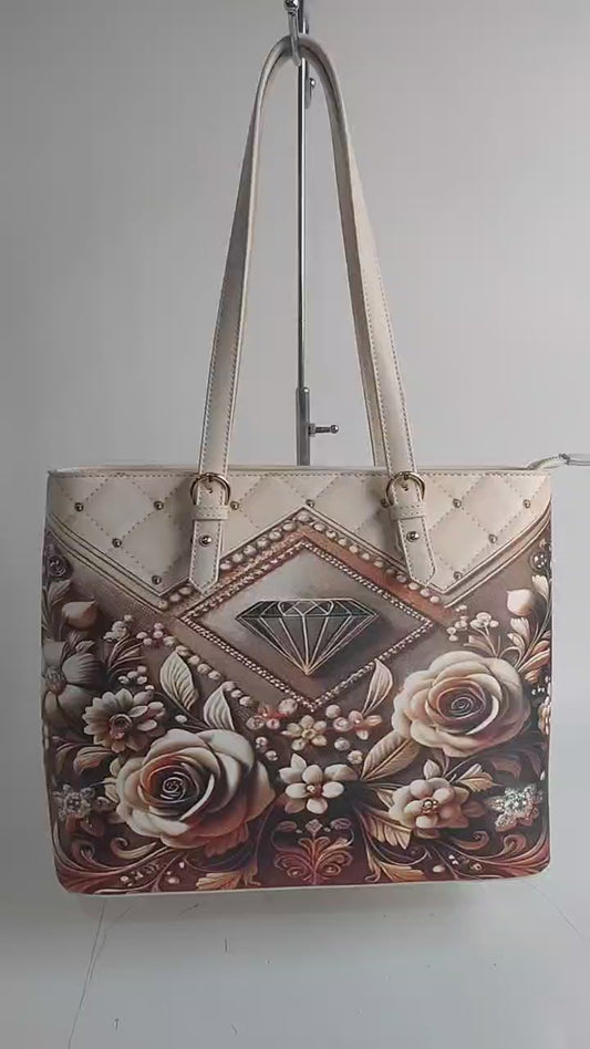 Diamonds & Flowers Collection:          💎 💐 Dazzle & Bloom Tote Bag