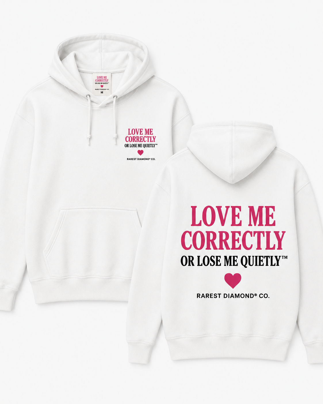 Cream Diamond Fleece Hoodie (Back print)