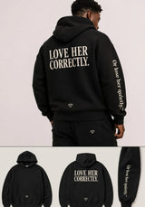 Love Her Correctly™ Oversized Hoodie – Black | Rarest Diamond® Co.
Description
Love Her Correctly™
