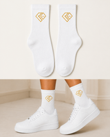 Luxury Crew Socks with Gold Diamond Logo-One Pair