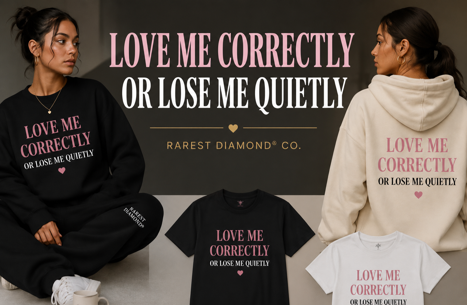 Cream Diamond Fleece Hoodie (Back print)