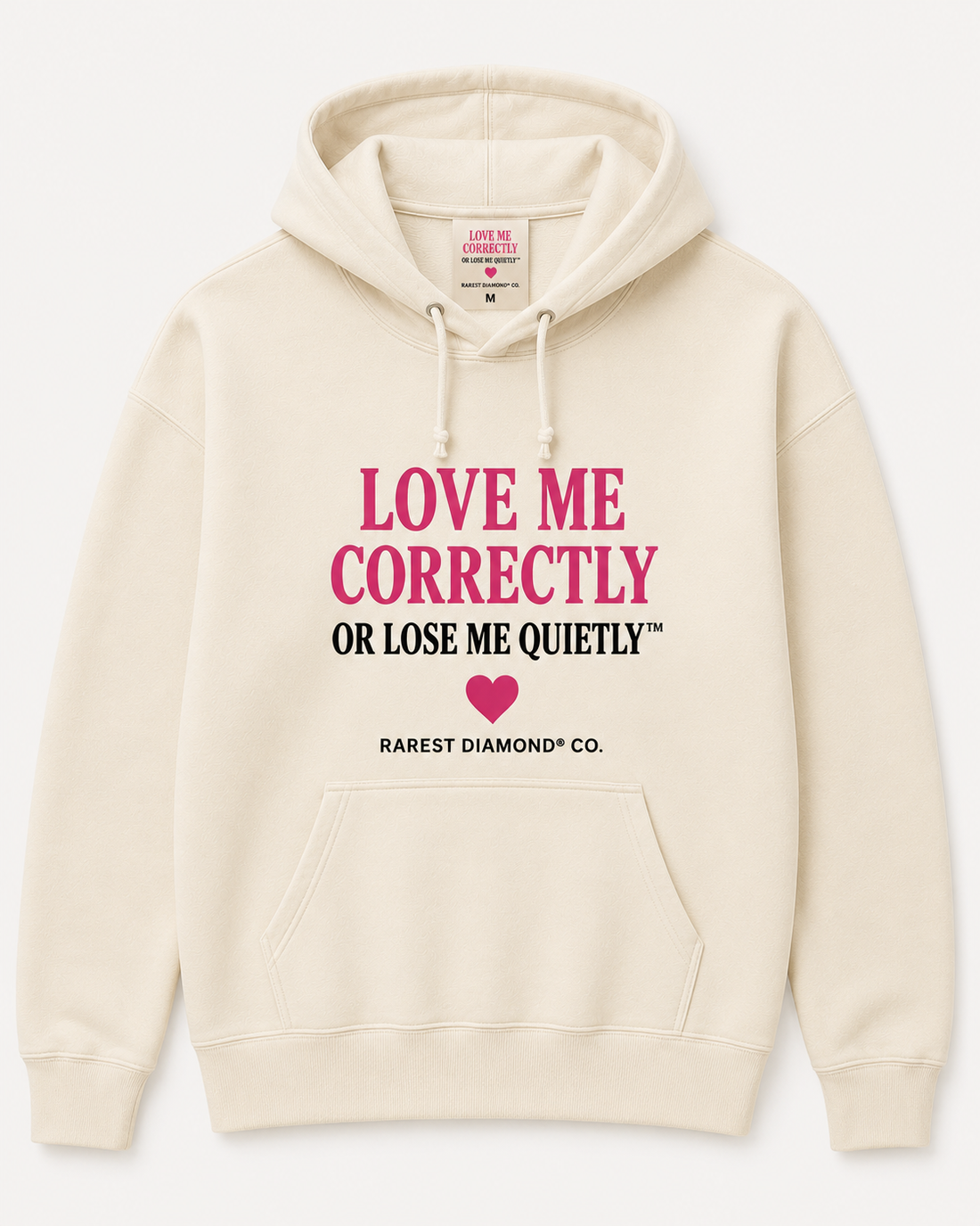 Cream Diamond Fleece Hoodie
