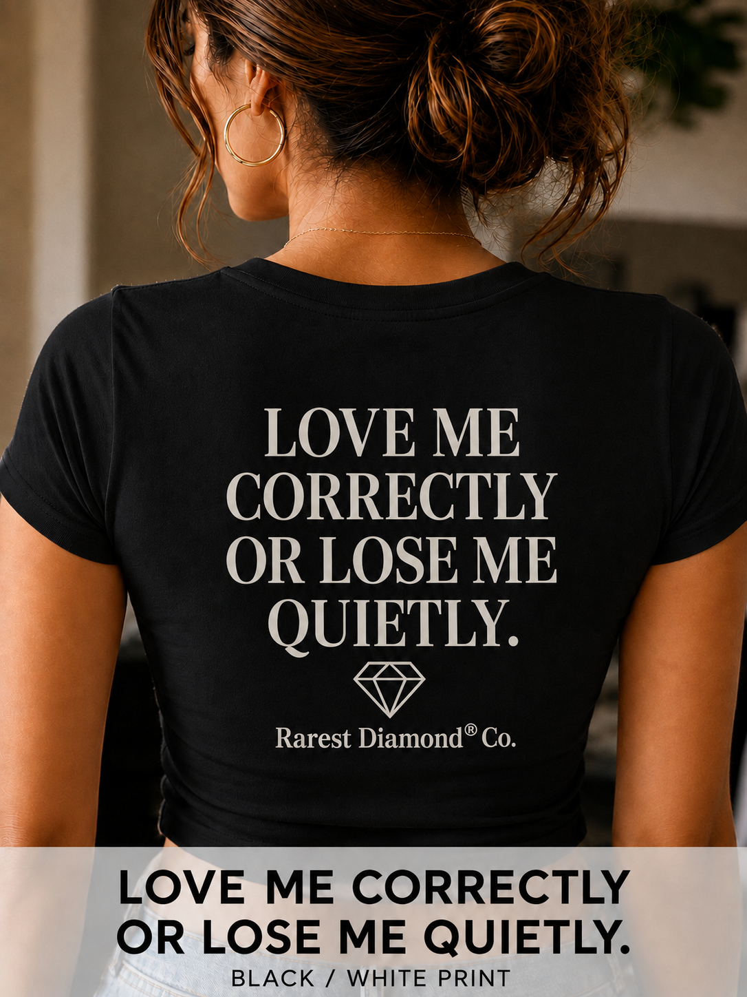 LOVE ME CORRECTLY™ OR LOSE ME QUIETLY™ Women's Graphic T-Shirt | Pink | Rarest Diamond® Co.